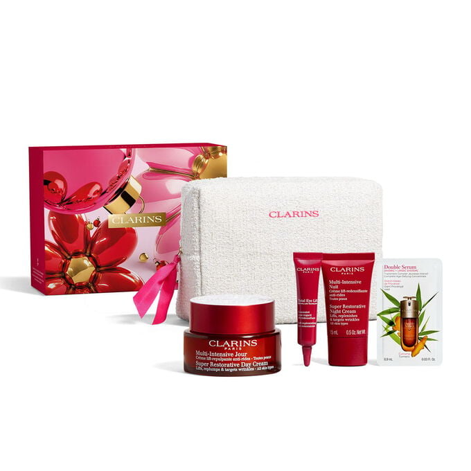 Produktbild av Clarins kroppsv&aring;rdsjulset med favoriter som exfolierar, &aring;terfuktar och ger huden djup n&auml;ring