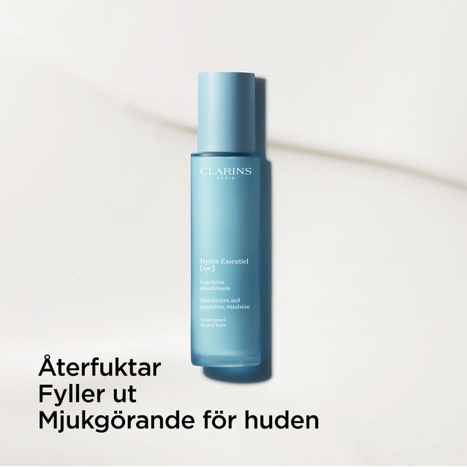 Packshot av Clarins Hydra-Essentiel 23 Emulsion, en återfuktande och mjukgörande emulsion med hyaluronsyra, för användning dagtid.