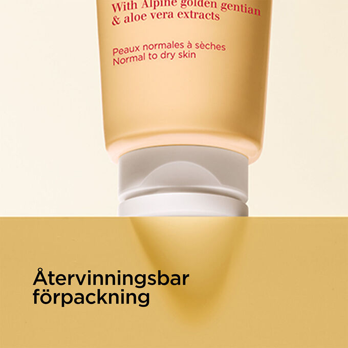 Fokus p&aring; locket p&aring; den milda l&ouml;ddrande reng&ouml;ringen f&ouml;r att illustrera den &aring;tervinningsbara f&ouml;rpackningen och det l&auml;tta locket.