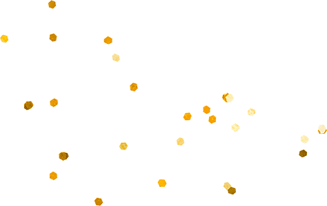 Juldekoration med guldkorn och gulddetaljer i bakgrunden