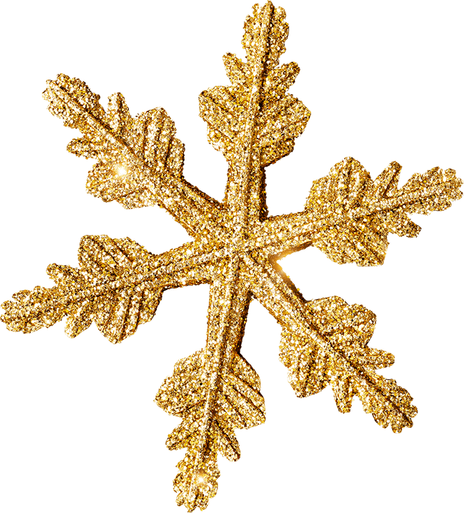 Juldekoration med guldkorn och gulddetaljer i bakgrunden